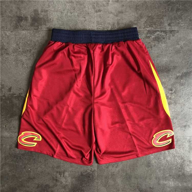 Men NBA Cleveland Cavaliers Red Shorts 0416